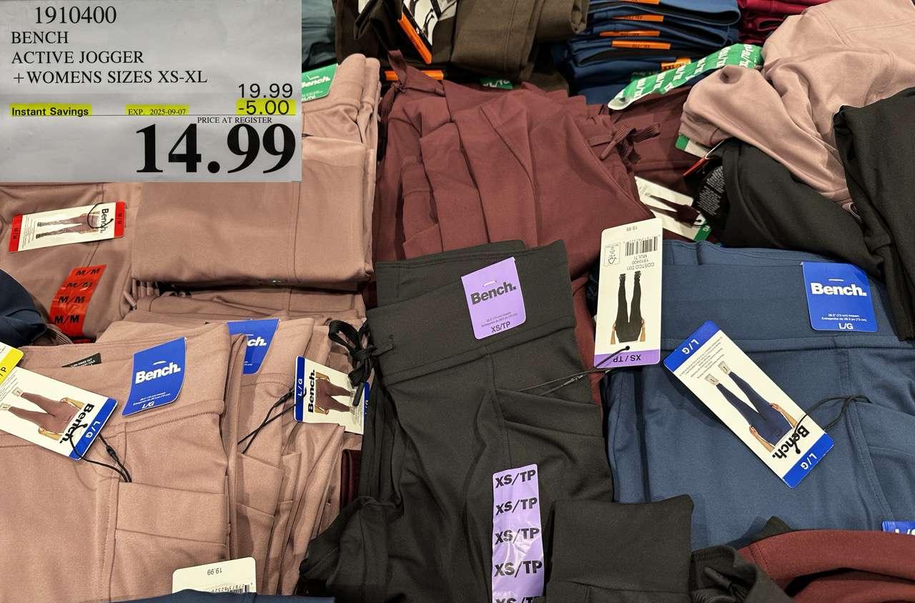 BENCH ACTIVE JOGGER WWOMENS SIZES XS-XL - Costco Canada deal - Save $5.00 - Household Essentials