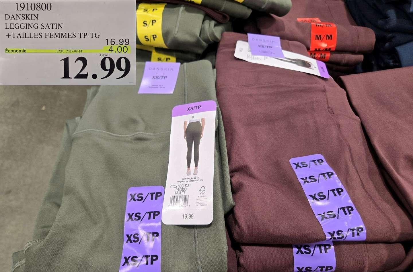 DANSKIN LEGGING SATIN +TAILLES FEMMES TP-TG at Costco