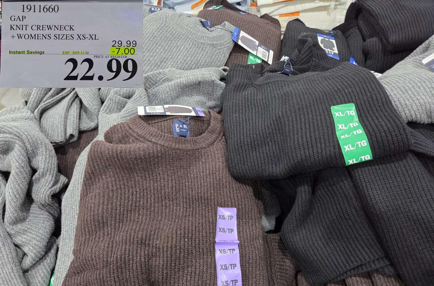 GAP KNIT CREWNECK WOMENS SIZES XS-XL - Costco Canada deal - Save $7.00 - Clothing and Accessories