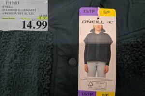 O'NEILL SHERPA VEST  WOMENS XS/S-XL/XXL - Costco Canada deal - Save $5.00 - Clothing and Accessories