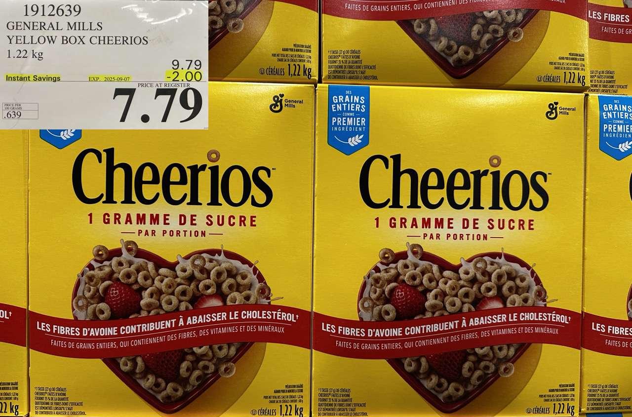 GENERAL MILLS YELLOW BOX CHEERIOS 1.22KG - Costco Canada deal - Save $2.00 - Food & Beverage
