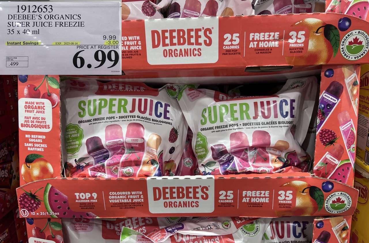 DEEBEE'S ORGANICS SUPER JUICE FREEZIE 35 X 40ML at Costco