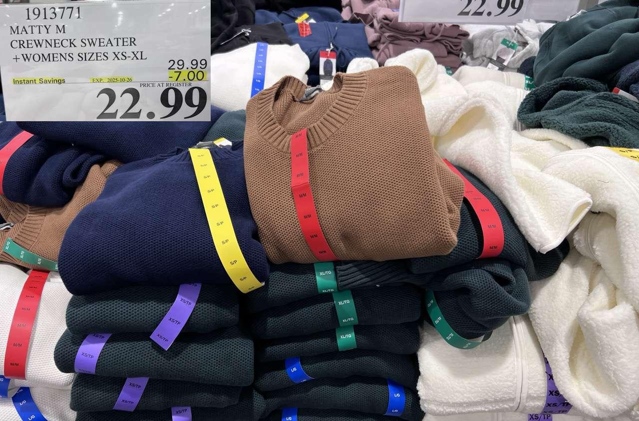 MATTY M CREWNECK SWEATER WOMENS SIZES XS-XL at Costco