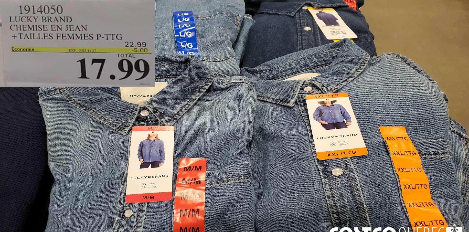 LUCKY BRAND CHEMISE EN JEAN + TAILLES FEMMES P-TTG at Costco