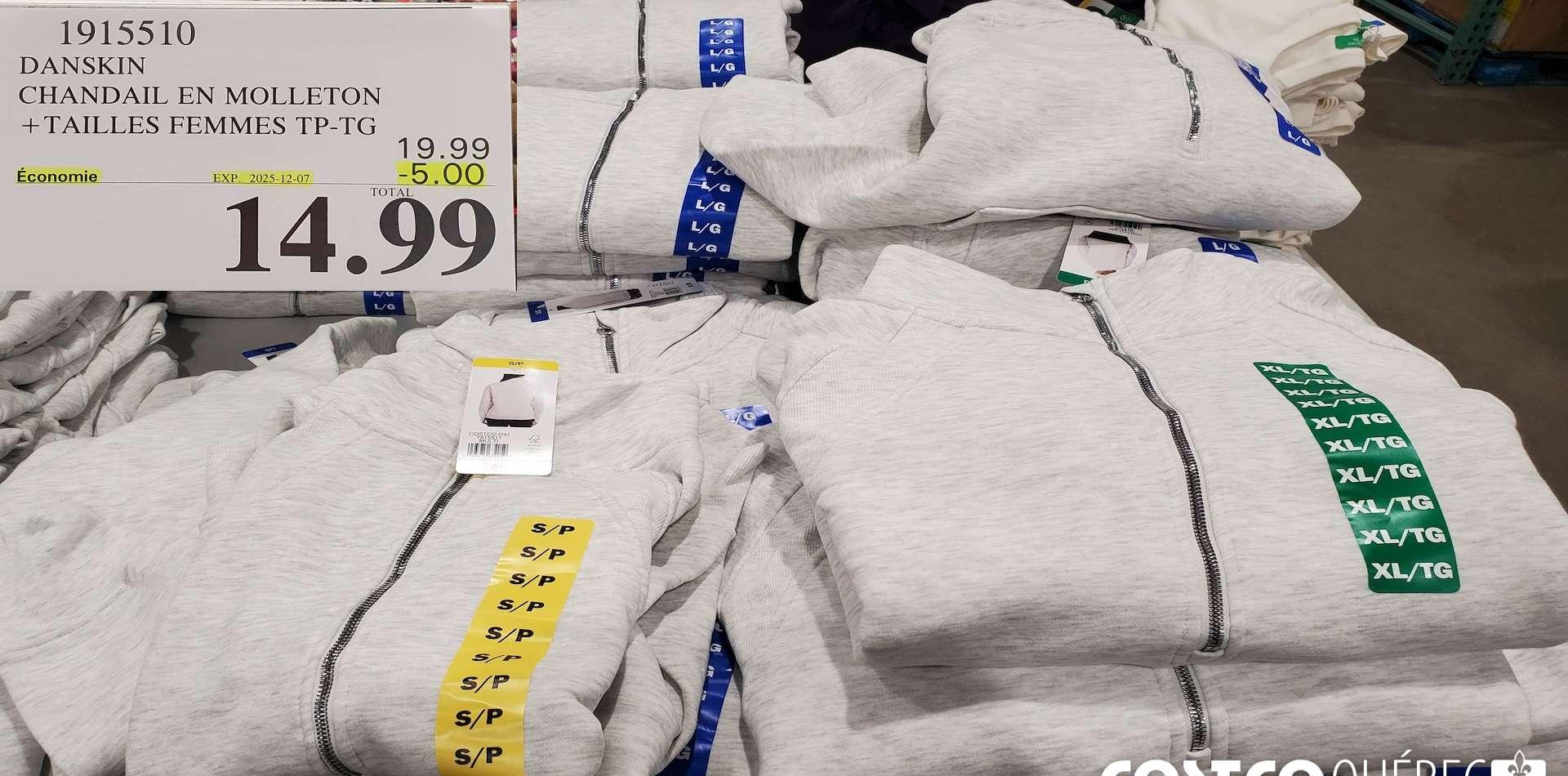 DANSKIN CHANDAIL EN MOLLETON +TAILLES FEMMES TP-TG at Costco