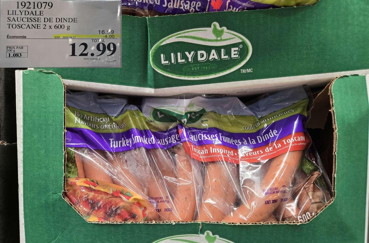 LILYDALE SAUCISSE DE DINDE TOSCANE  2 x 600 g at Costco