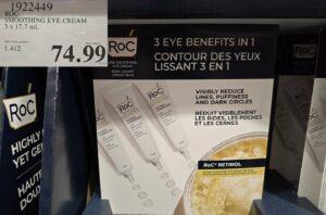 ROC SMOOTHING EYE CREAM 3 X 17.7ML at Costco