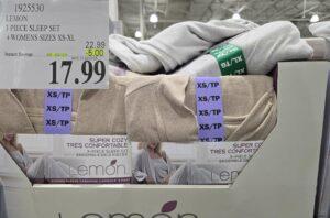 LEMON 3 PIECE SLEEP SET WOMENS SIZES XS-XL at Costco