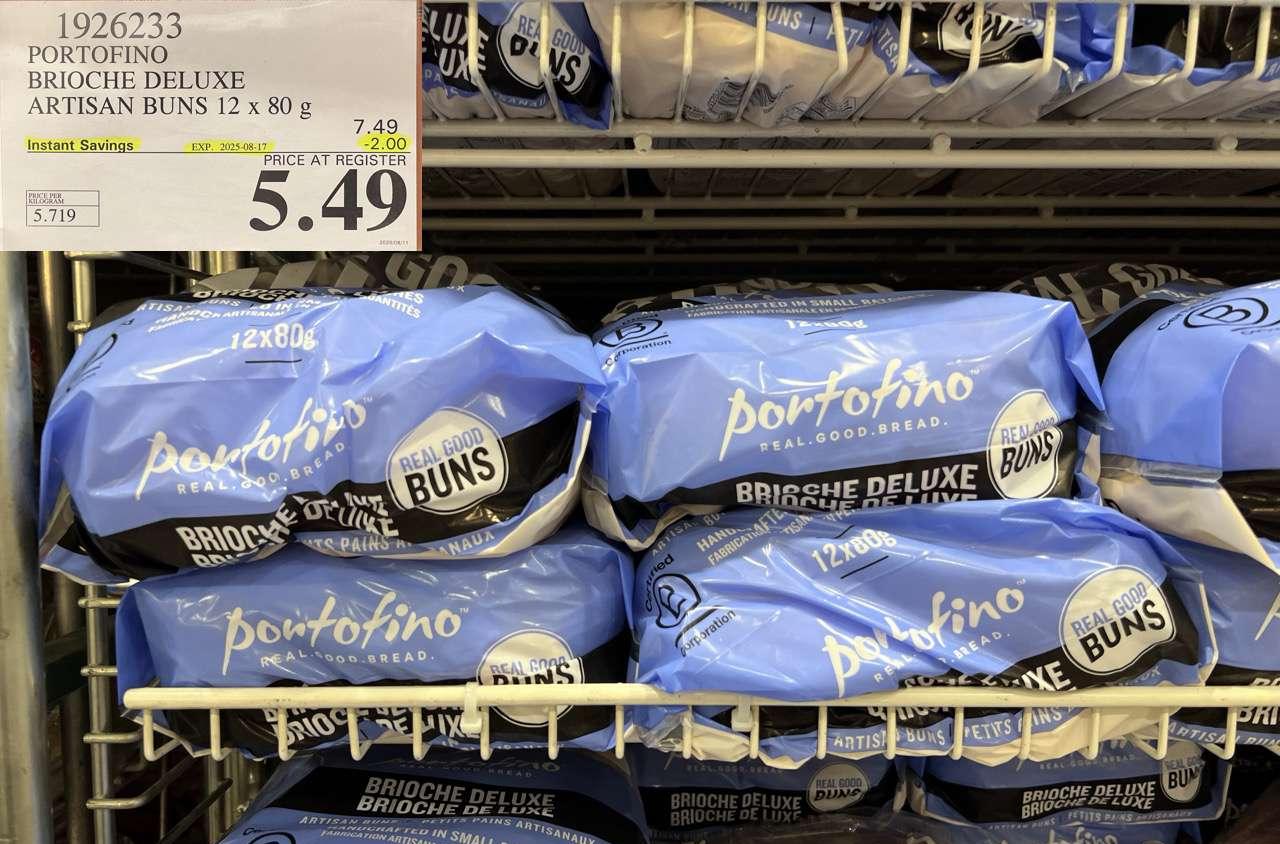 PORTOFINO BRIOCHE DELUXE ARTISAN BUNS 12 X 80G at Costco