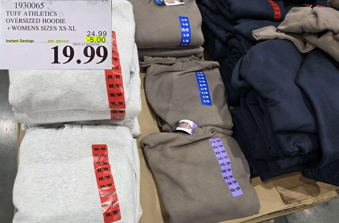 TUFF ATHLETICS FLEECE HOODIE WOMENS SIZES XS-XL - Costco Canada deal - Save $5.00 - Clothing and Accessories