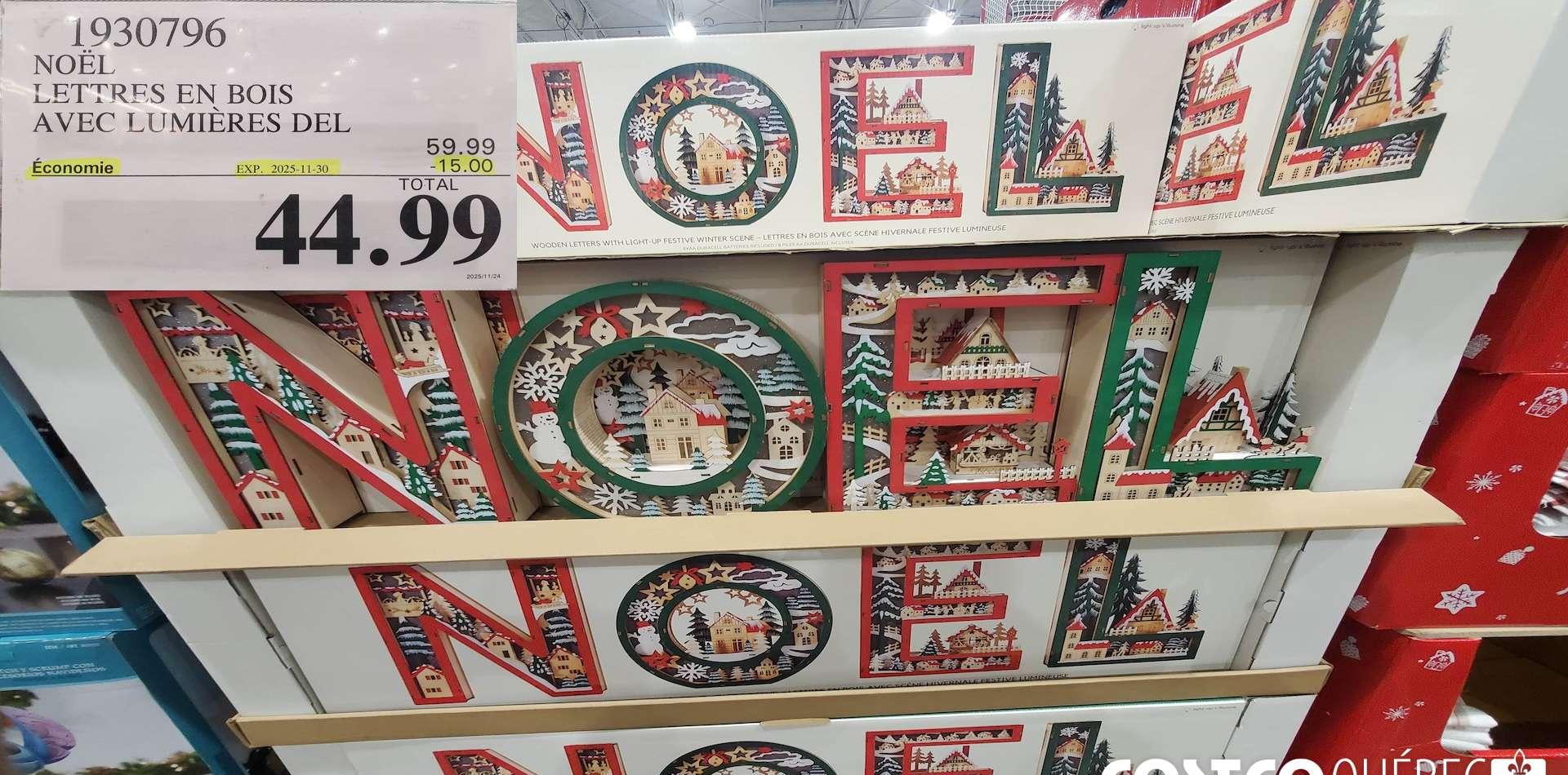 NOEL LETTRES EN BOIS AVEC LUMIERES DEL at Costco