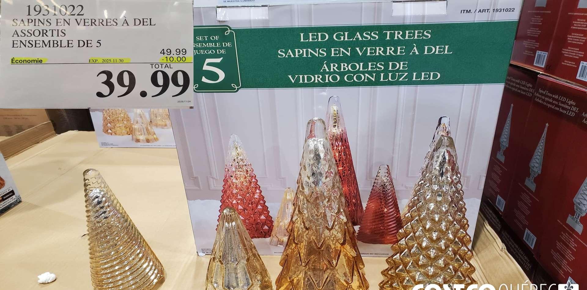 SAPINS EN VERRES A DEL ASSORTIS ENSEMBLE DE 5 at Costco