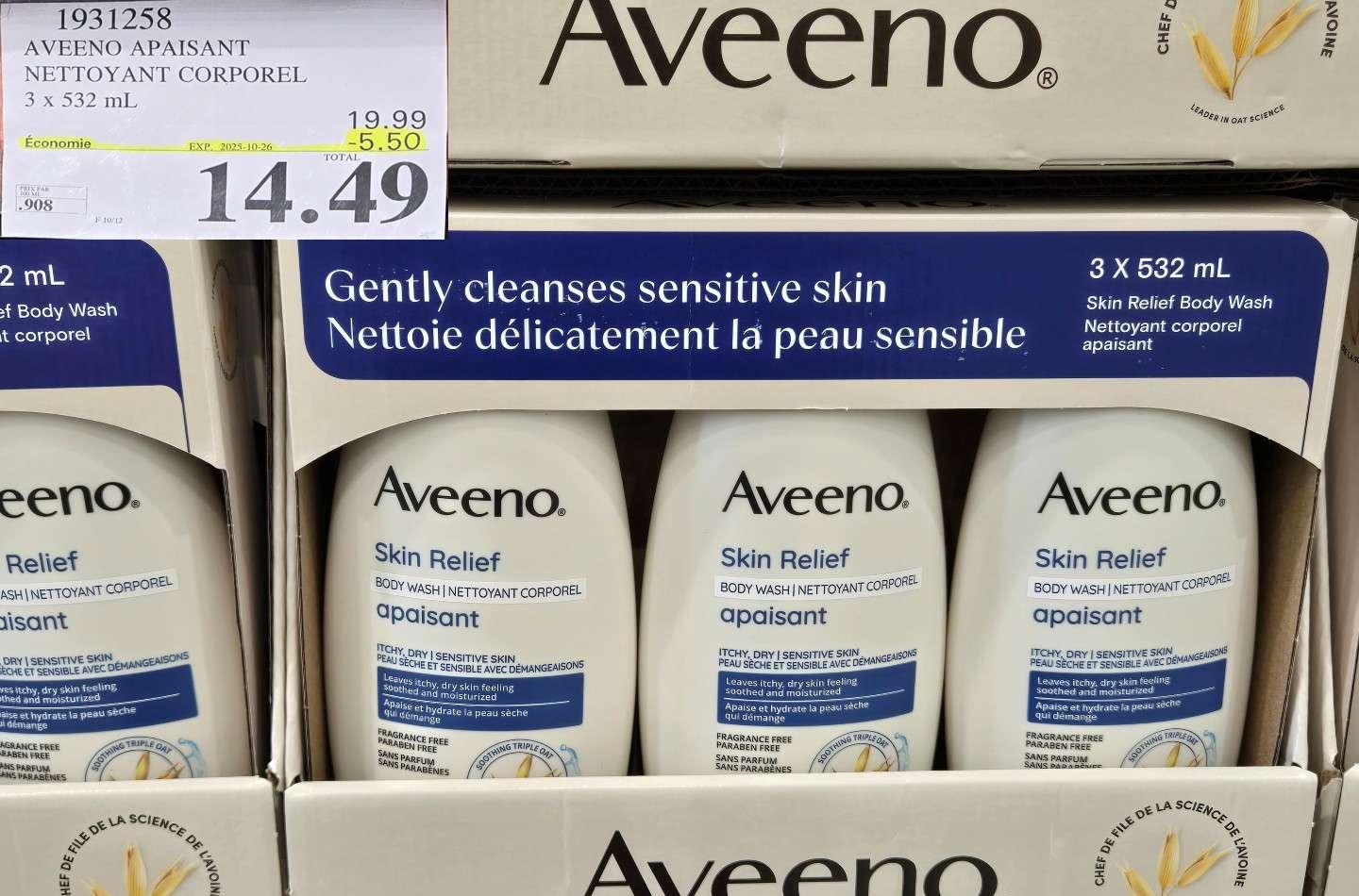 AVEENO APAISANT NETTOYANT CORPOREL at Costco