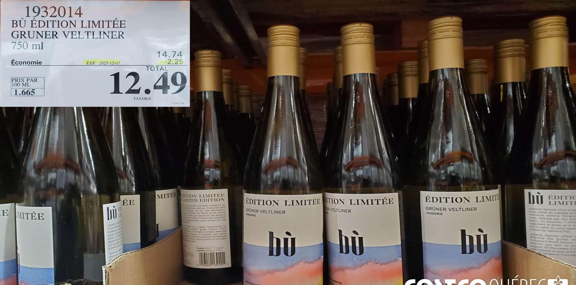 BU EDITION LIMITEE GRUNER VELTLINER 750 ml at Costco