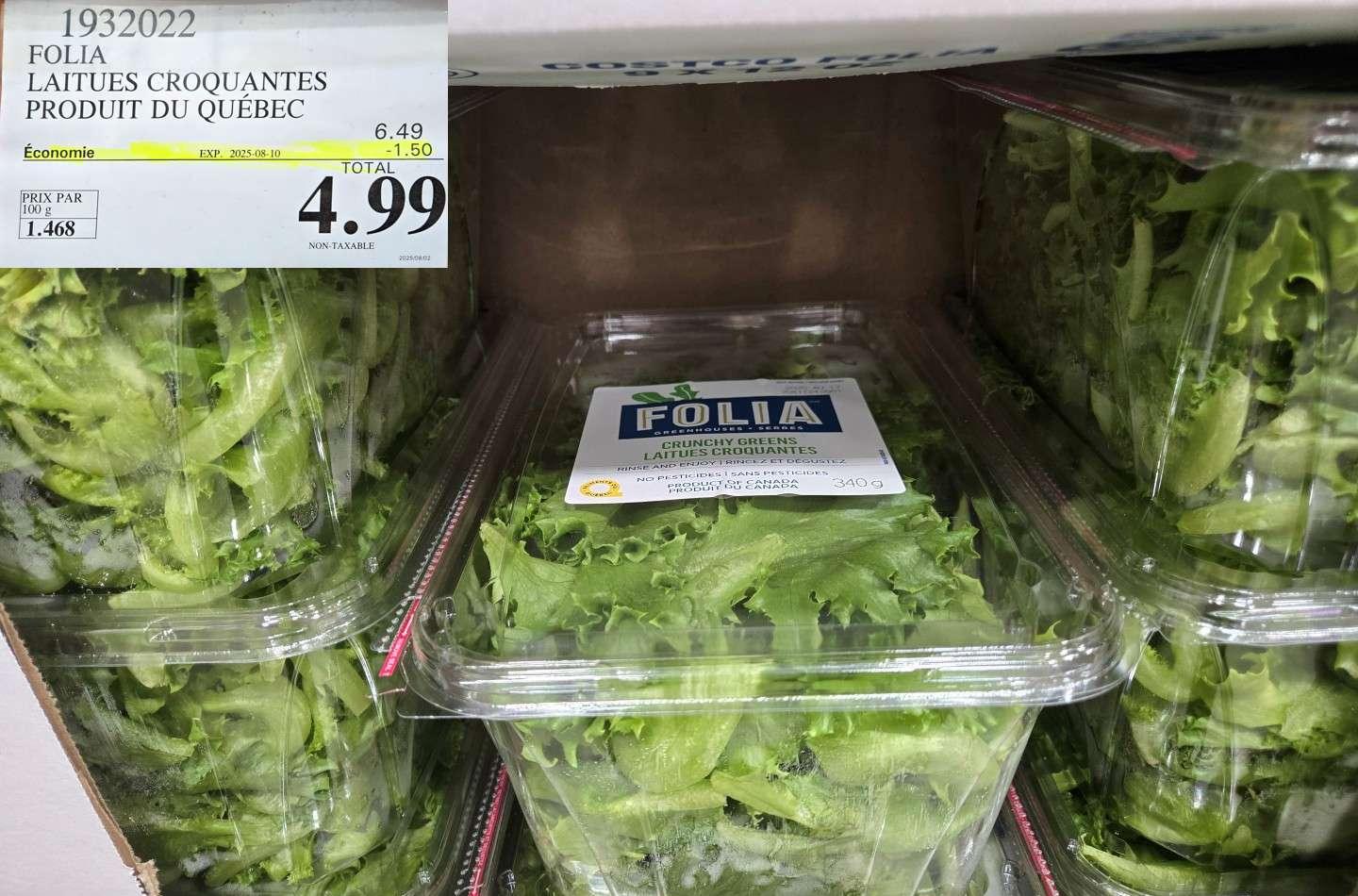 LAITUES CROQUANTES PRODUIT DU QUEBEC at Costco