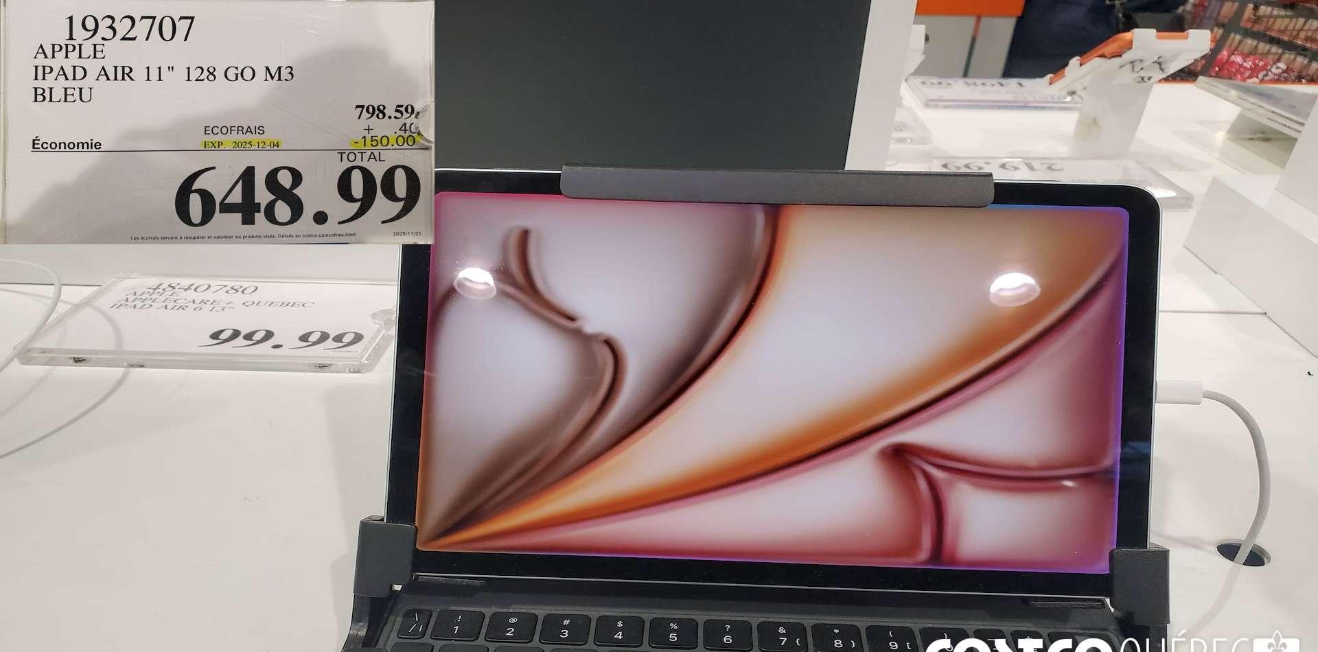 APPLE IPAD AIR 11" 128 GO M3 BLEU at Costco