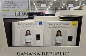 BANANA REPUBLIC LONG SLEEVE SHIRT 2PK + WOMENS SIZES S-XL at Costco