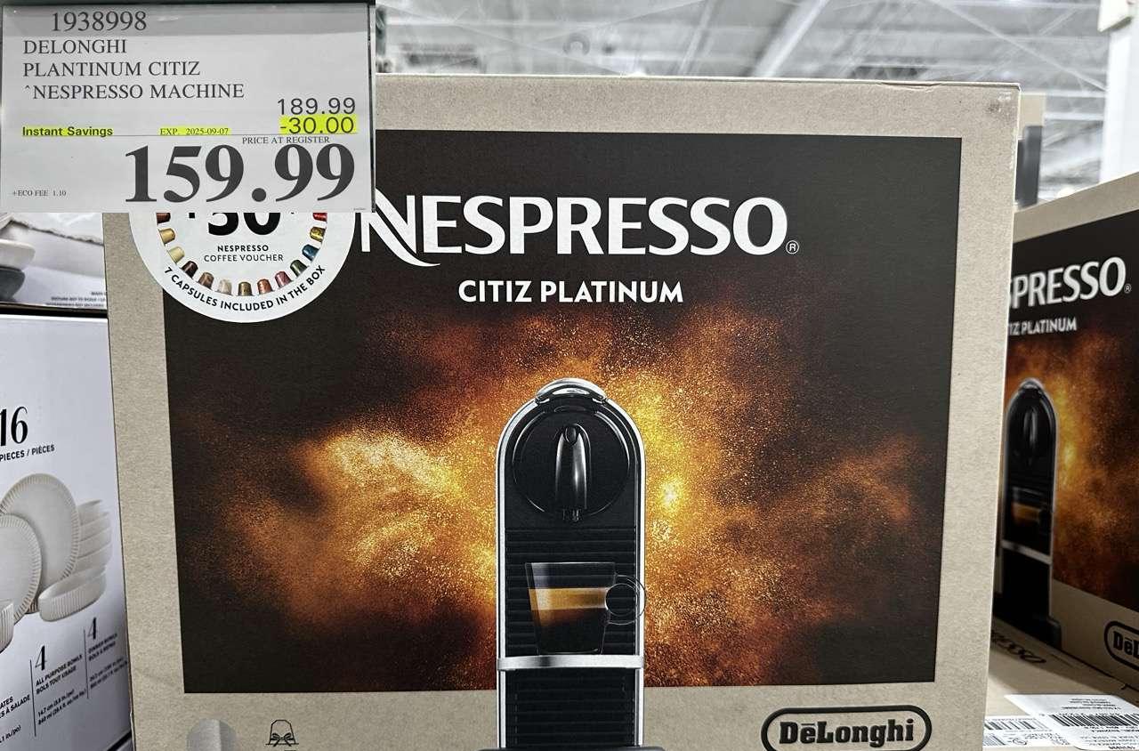 DELONGHI PLATINUM CITIZ NESPRESSO MACHINE at Costco