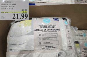 MARTHA STEWART QUILTED PILLOW 20 IN X 28 IN 2 PK at Costco