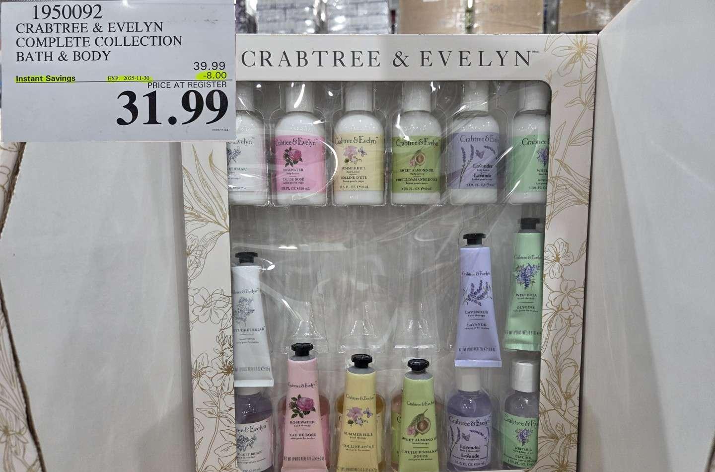 CRABTREE & EVELYN COMPLETE COLLECTION BATH & BODY - Costco Canada deal - Save $8.00 - Health and Beauty