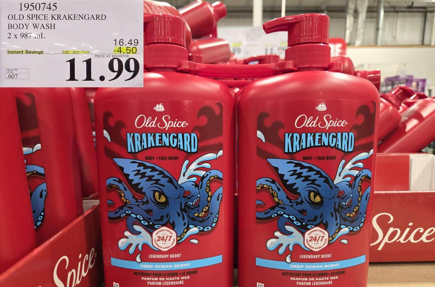 OLD SPICE KRAKENGARD BODY WASH 2 X 987ML at Costco