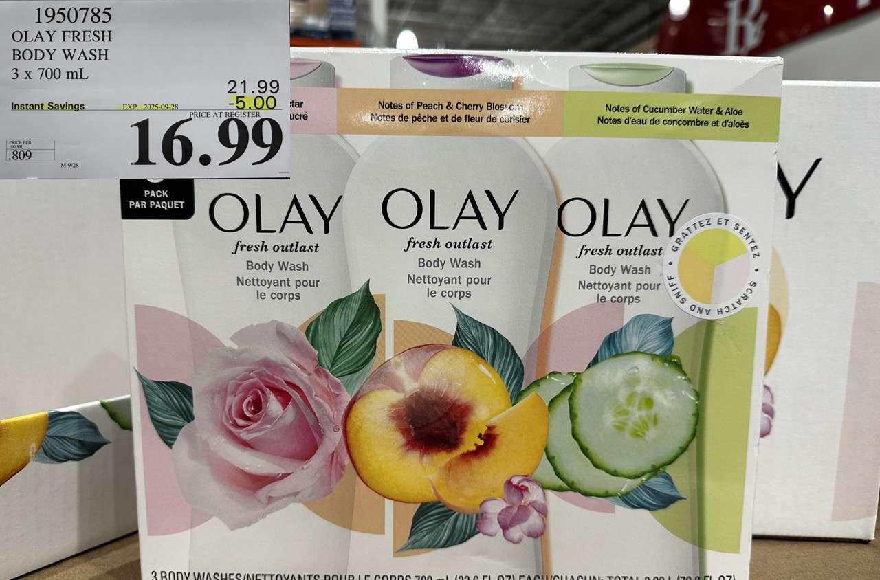 OLAY FRESH BODY WASH 3 X 700ML at Costco