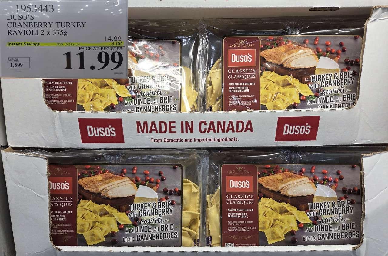 DUSO'S CRANBERRY TURKEY RAVIOLI 2 X 375G at Costco