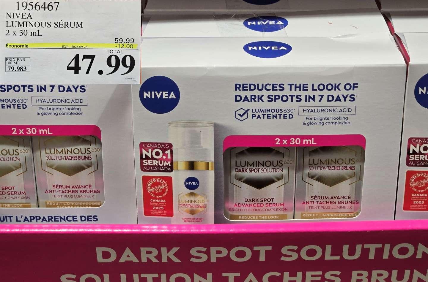 NIVEA LUMINOUS SERUM at Costco