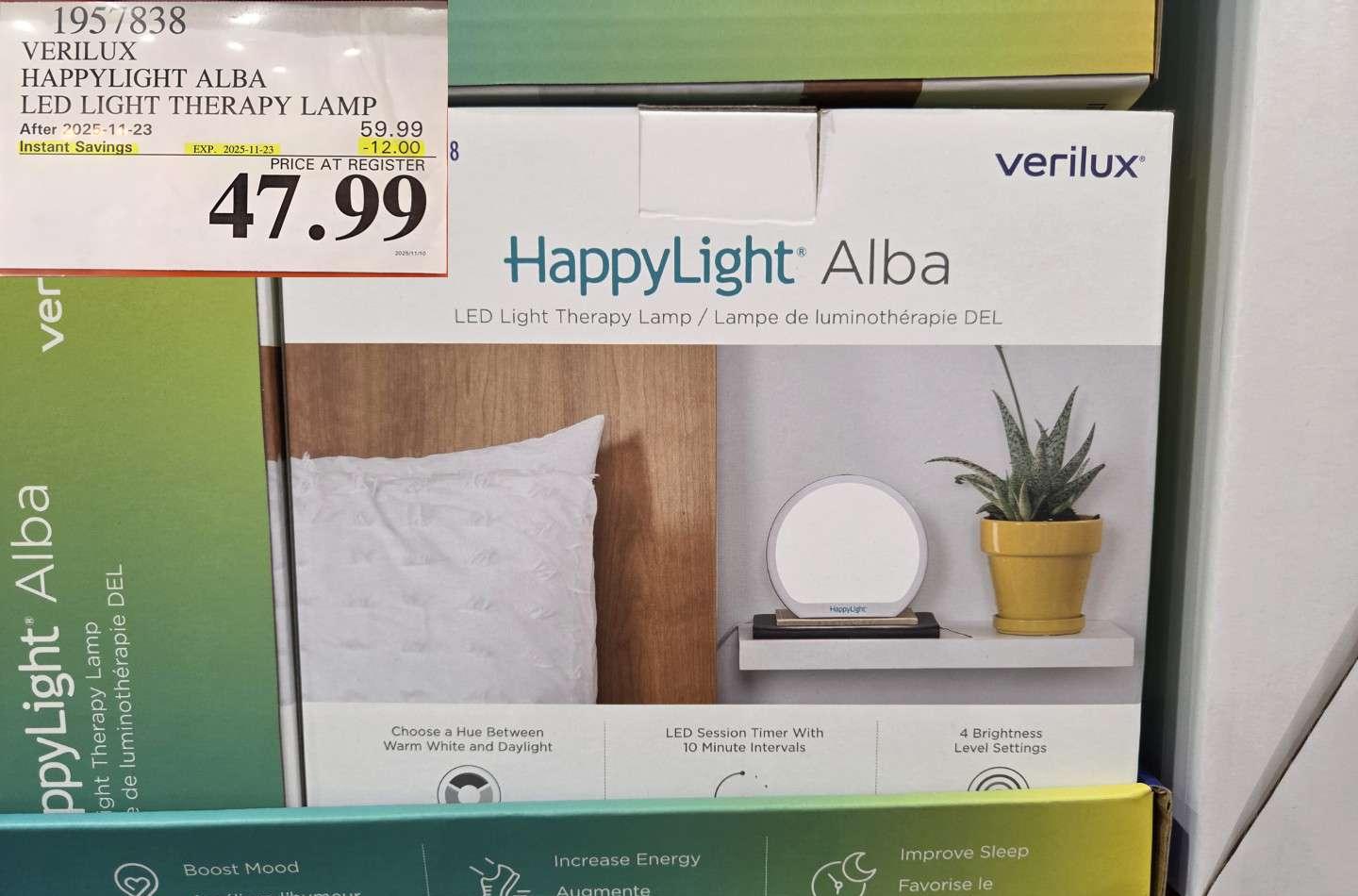 VERILUX HAPPYLIGHT ALBA LED LIGHT THERAPY LAMP at Costco