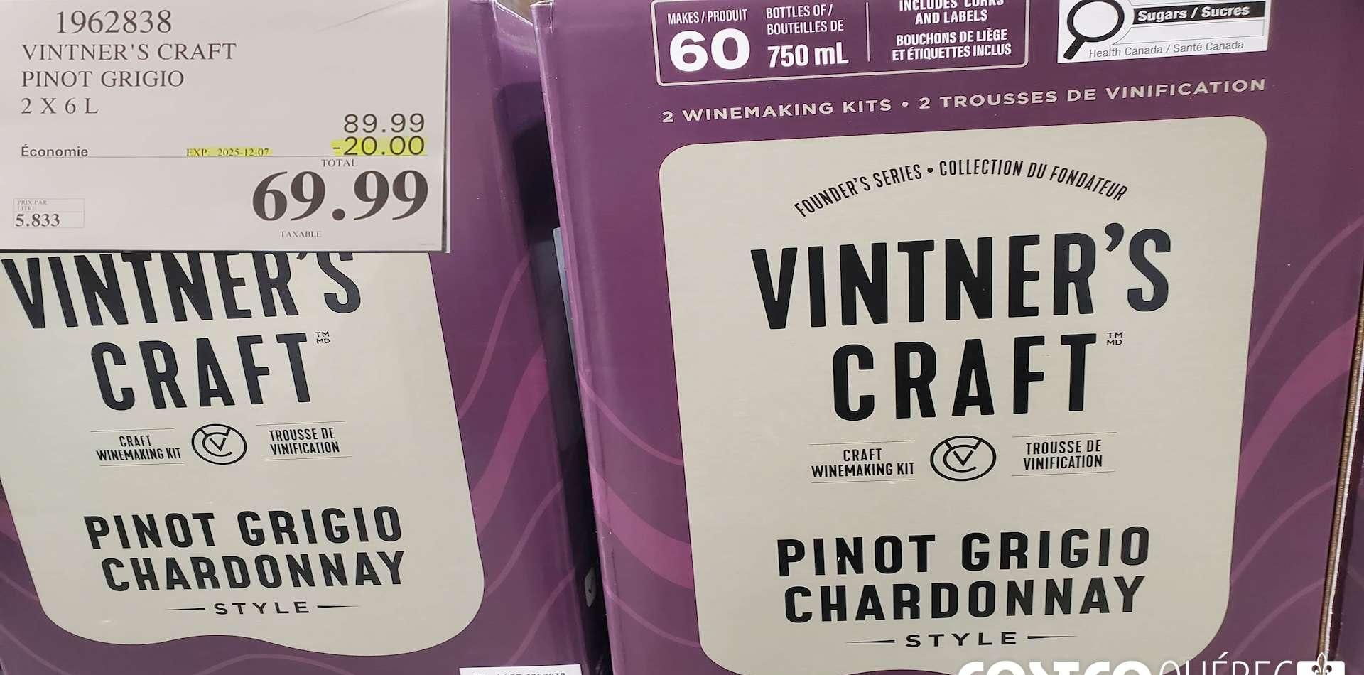VINTNER'S CRAFT PINOT GRIGIO 2 X 6L at Costco