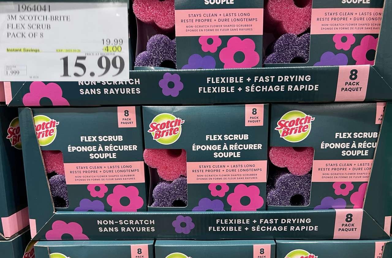 3M SCOTCH-BRITE FLEX SCRUB PACK OF 8 - Costco Canada deal - Save $4.00 - Household Essentials