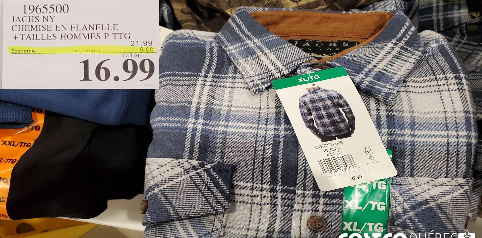 JACHS NY CHEMISE EN FLANELLE +TAILLES HOMMES P-TTG at Costco