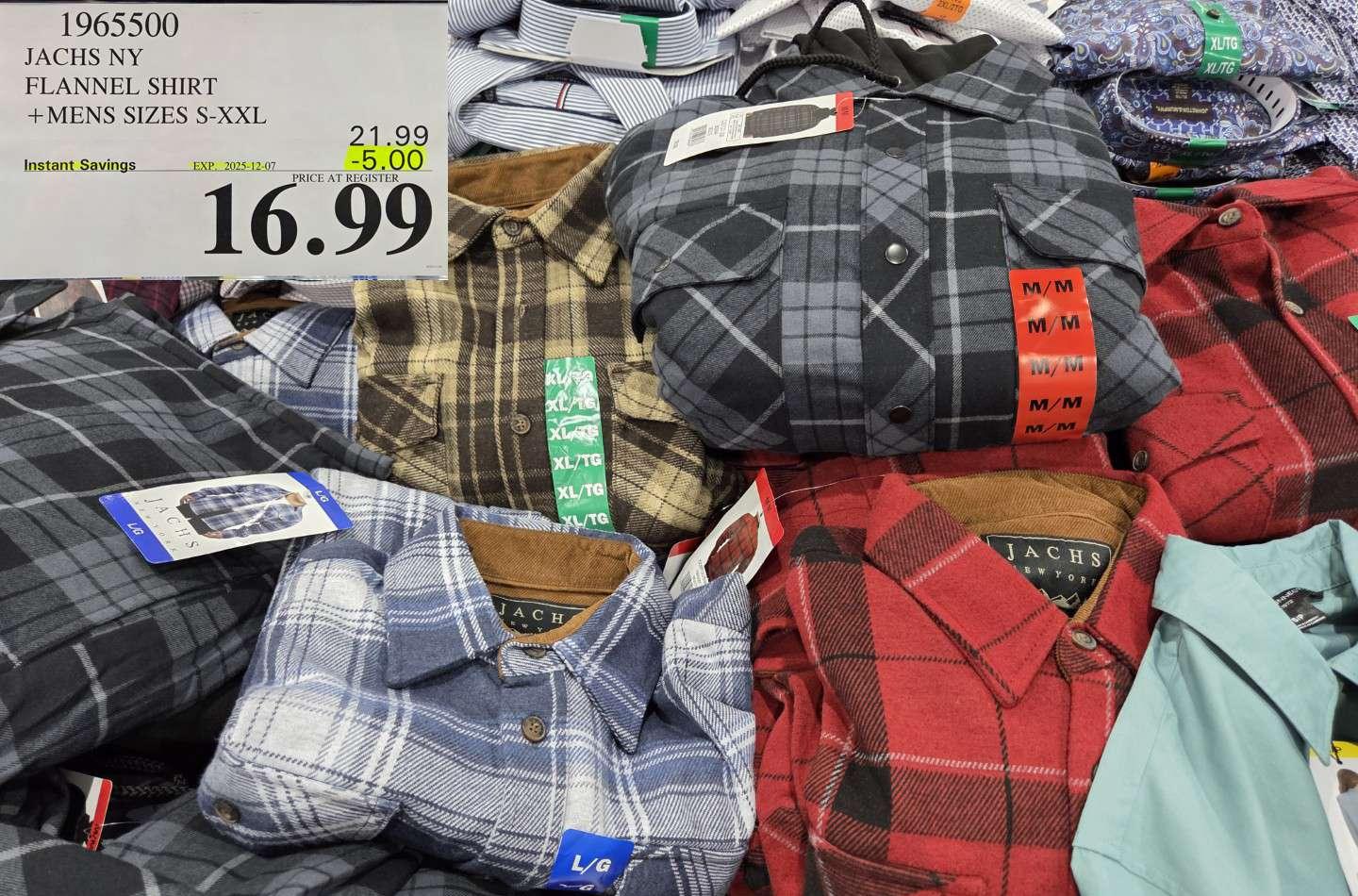 JACHS NY FLANNEL SHIRT MENS SIZES S-XXL - Costco Canada deal - Save $5.00 - Clothing and Accessories