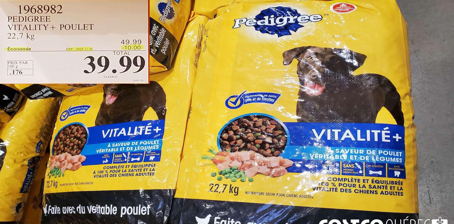 PEDIGREE VITALITY + POULET POUR CHIENS 22,7 kg at Costco