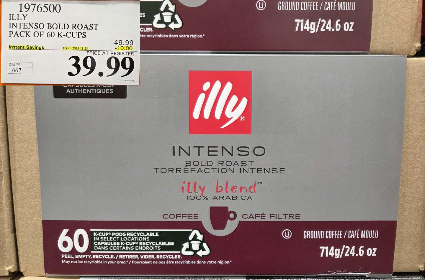 ILLY INTENSO BOLD ROAST PACK OF 60 K-CUPS at Costco