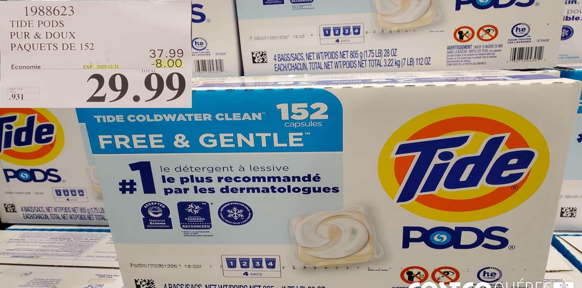 TIDE PODS PUR & DOUX PAQUETS DE 152 at Costco