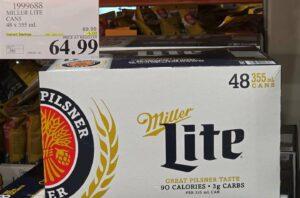 MILLER LITE CANS 48 x 355 mL at Costco