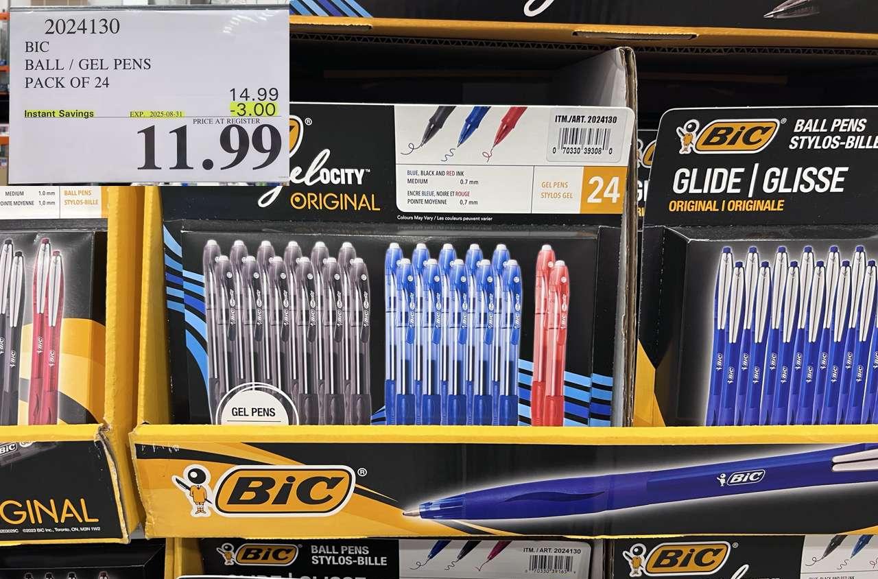 BIC BALL/GEL PENS PACK OF 24 at Costco