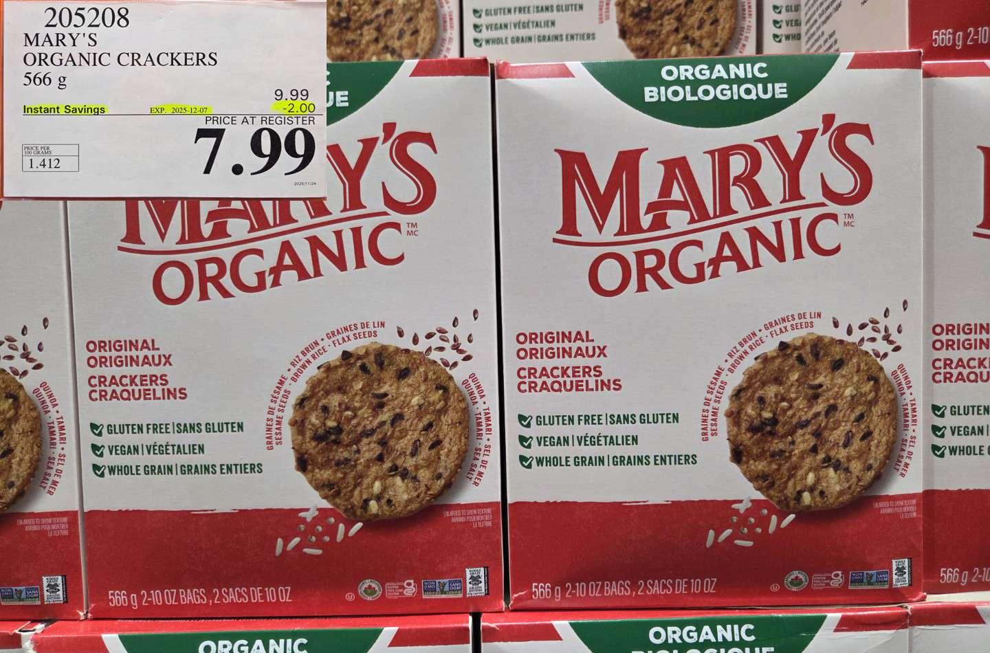 MARY'S ORGANIC CRACKERS 566G - Costco Canada deal - Save $2.00 - Food & Beverage