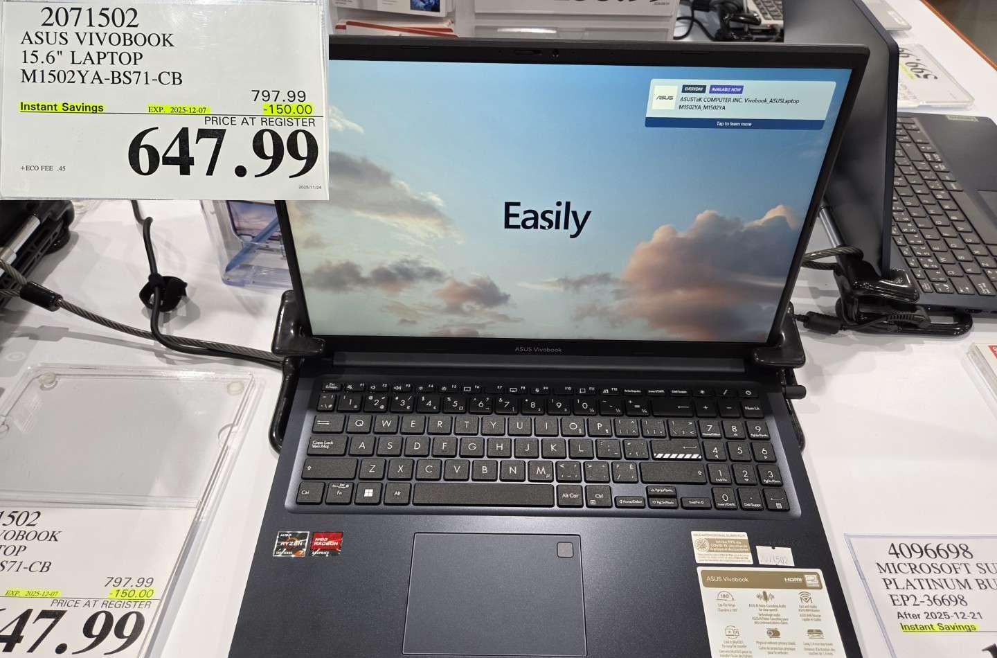ASUS VIVOBOOK 15.6" LAPTOP M1502YA-BS71-CB - Costco Canada deal - Save $150.00 - Electronics