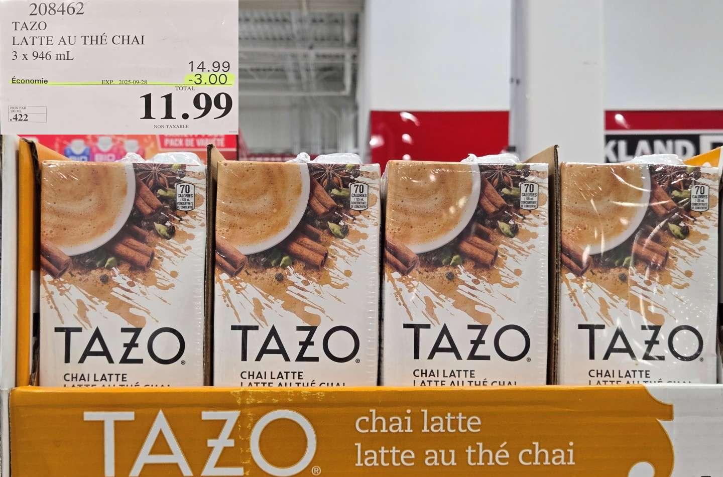 TAZO  LATTE AU THE CHAI  3 x 946 mL at Costco