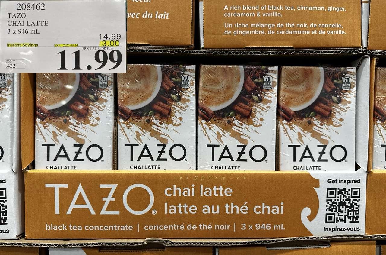 TAZO CHAI LATTE 3 x 946 mL - Costco Canada deal - Save $3.00 - Food & Beverage