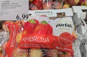 AMBROSIA APPLES PRODUCT OF CANADA CANADA EXTRA FANCY at Costco