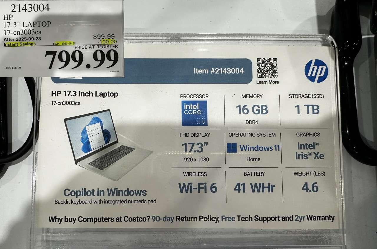 HP 17.3" LAPTOP 17-cn3003ca at Costco