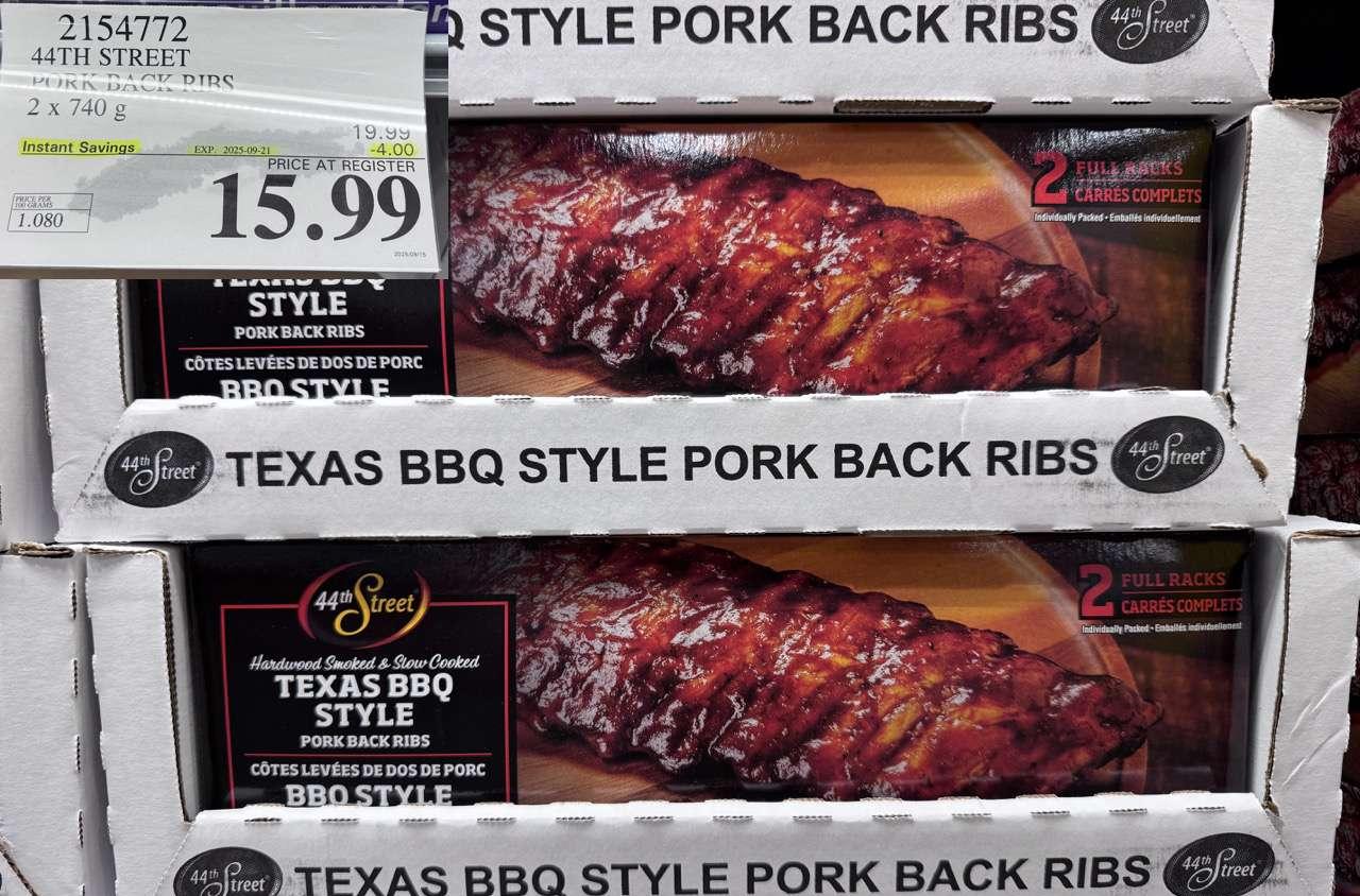 44TH STREET PORK BACK RIBS 2 X 740 G at Costco