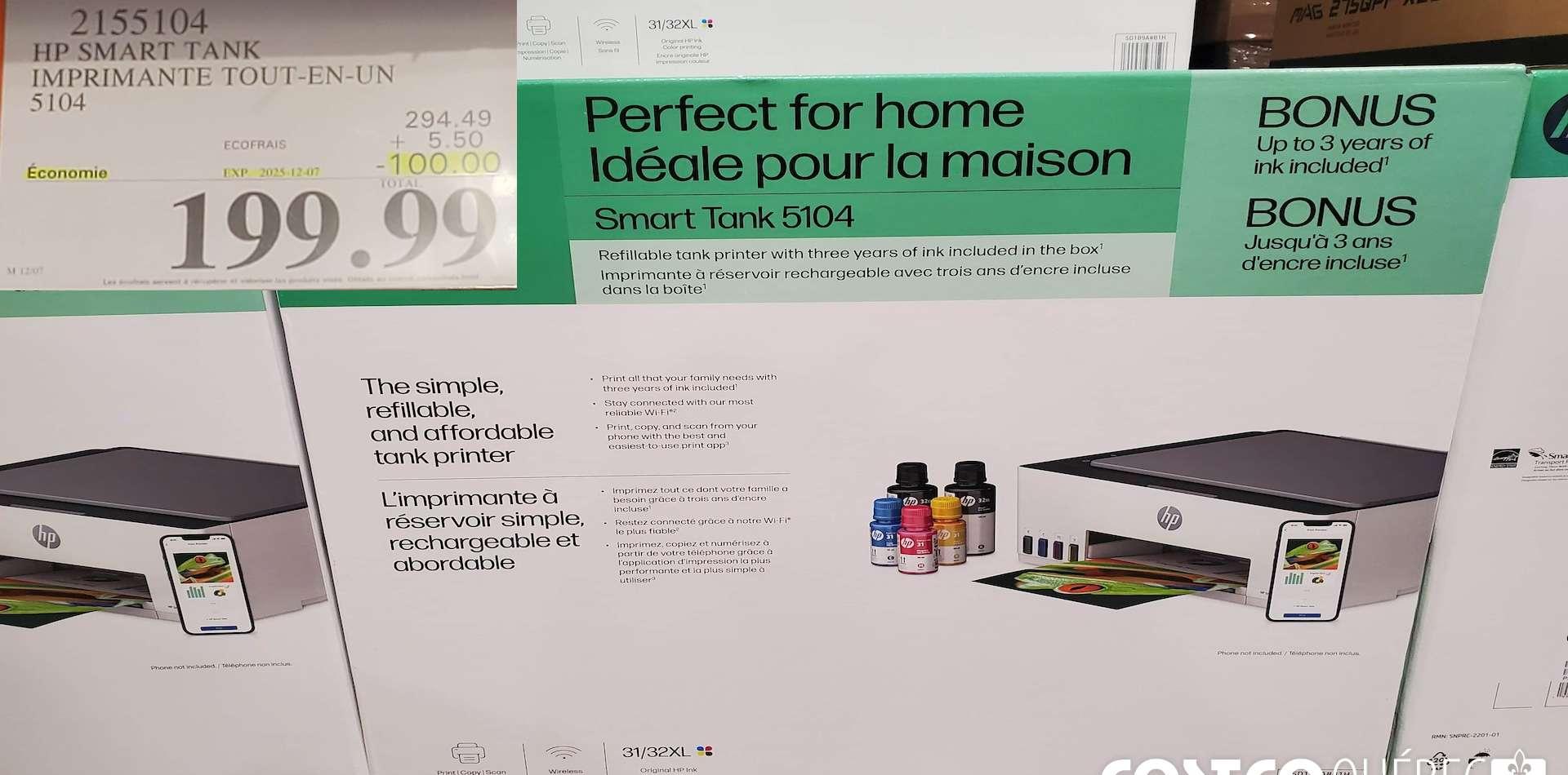 HP SMART TANK IMPRIMANTE TOUT-EN-UN at Costco