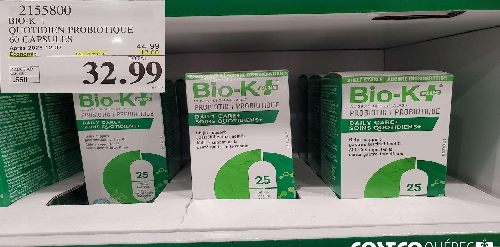 BIO-K + PROBIOTIQUE 25 MILLIA 60 CAPSULES at Costco