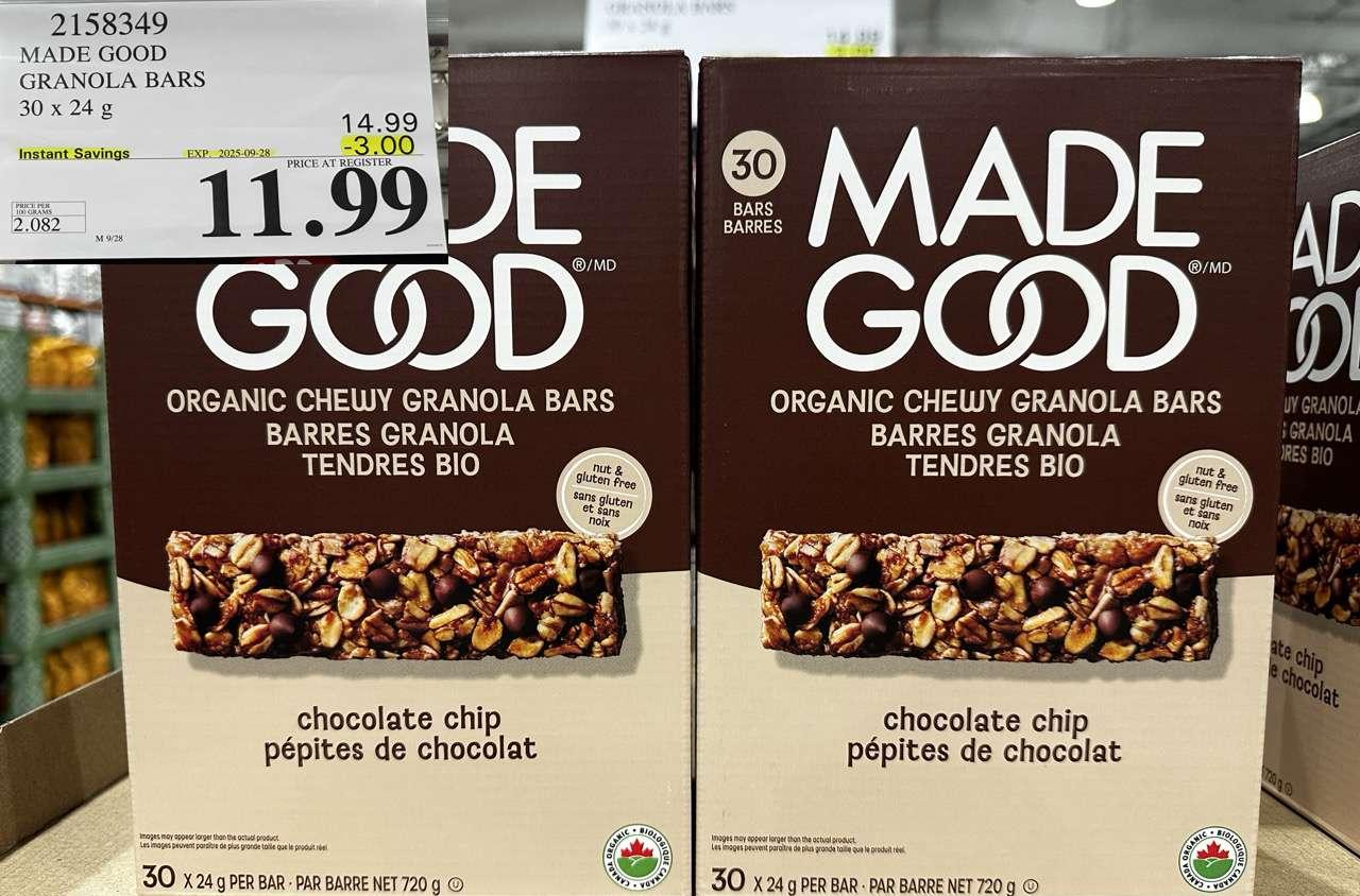 MADE GOOD ORGANIC GRANOLA BARS 30 X 24G at Costco
