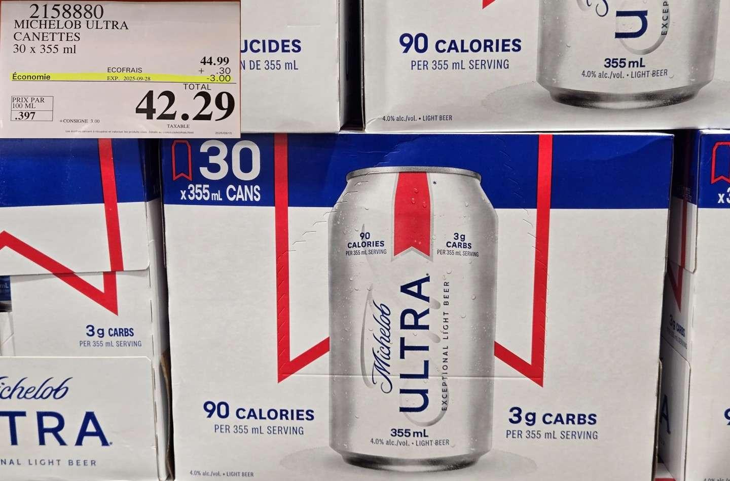 MICHELOB ULTRA CANETTES  30 x 355 mL at Costco