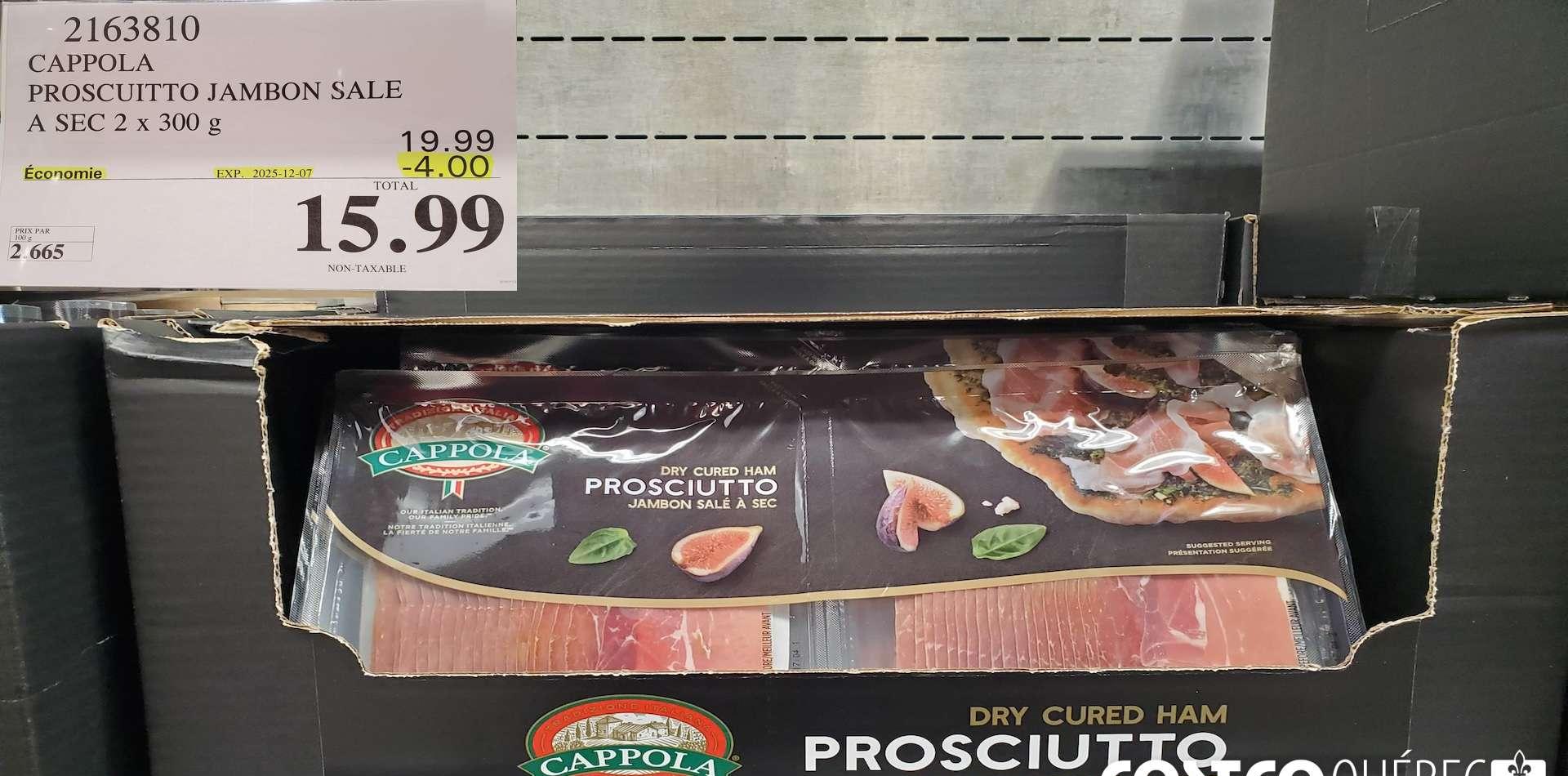 CAPPOLA PROSCUITTO JAMBON SALE A SEC 2 x 300 g at Costco